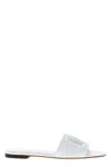 Dolce & Gabbana Dolce&gabbana Women Leather Slide With Dg Logo In White