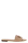 Dolce & Gabbana Cut-out Dg Rubber Sandals In Brown