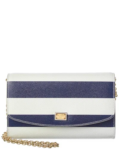 Dolce & Gabbana Dg Mini Leather Wallet On Chain In Black