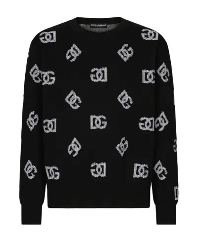 DOLCE & GABBANA DOLCE  GABBANA DG MONOGRAM JACQUARD CREWNECK JUMPER