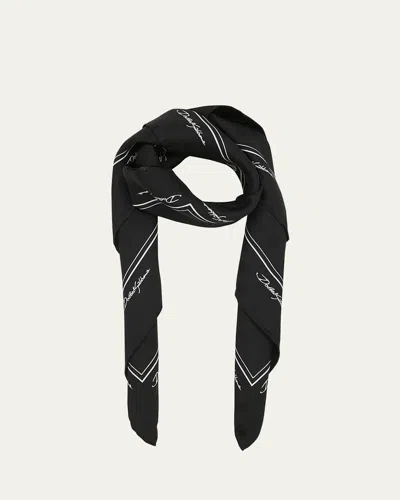Dolce & Gabbana Dg Monogram Jacquard Silk Twill Scarf In Multi Pattern
