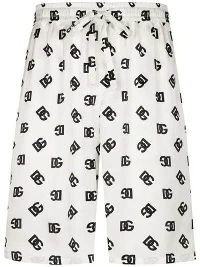 Dolce & Gabbana Bermudas Mit Logo-print In White