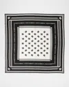 Dolce & Gabbana Dg Monogram Silk Twill Square Scarf In Black