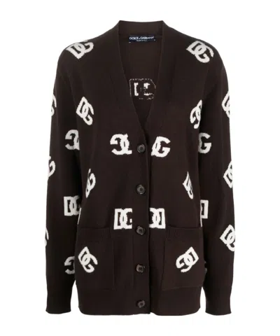 DOLCE & GABBANA DOLCE  GABBANA DG MONOGRAM V-NECK CARDIGAN