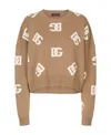 Dolce & Gabbana Dg Monogram Virgin Wool Jumper In Brown