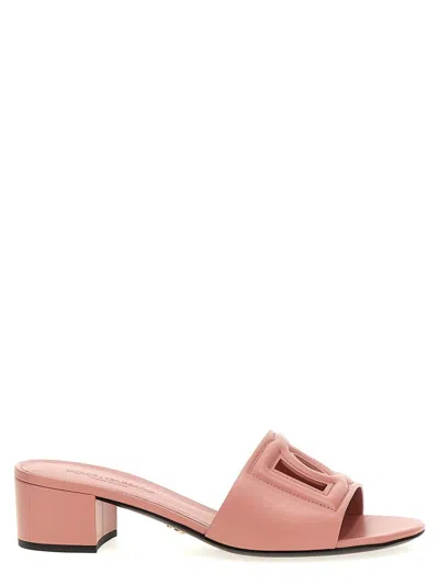 Dolce & Gabbana Heel Tahiti Slipper In Pink