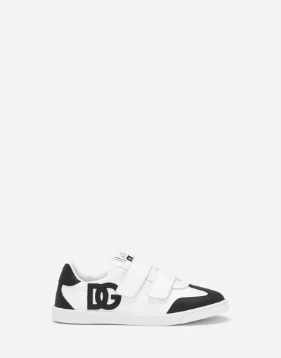 Dolce & Gabbana Dg Original Calfskin Low-top Sneakers With Dg Logo In Multi