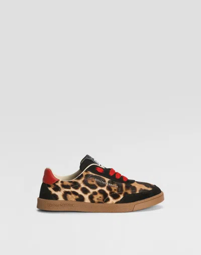 Dolce & Gabbana Dg Originals Sneakers In Leopard-print Ponyhair In Multicolor