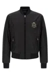 Dolce & Gabbana Dg Patch Bomber Jacket In Black