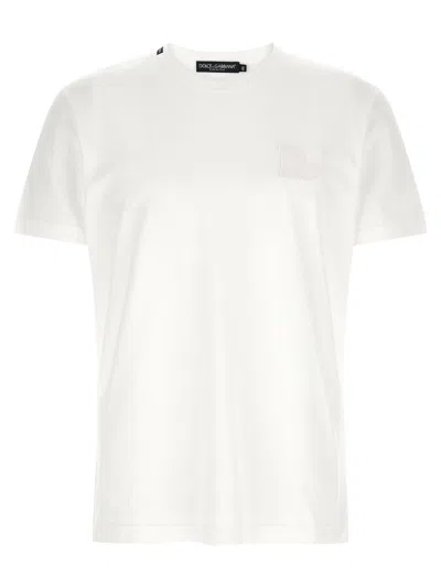 Dolce & Gabbana Dg Patch Cotton Jersey T-shirt In White