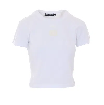 Dolce & Gabbana Dg Patch Logo T-shirt In White