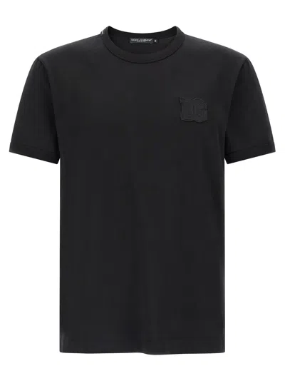 Dolce & Gabbana Dg Patch T-shirt In Black