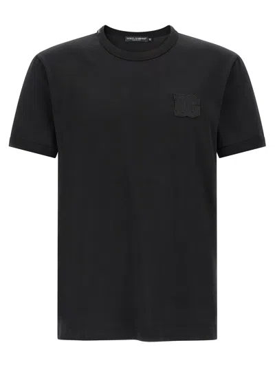 Dolce & Gabbana Dg Patch T-shirt In Black