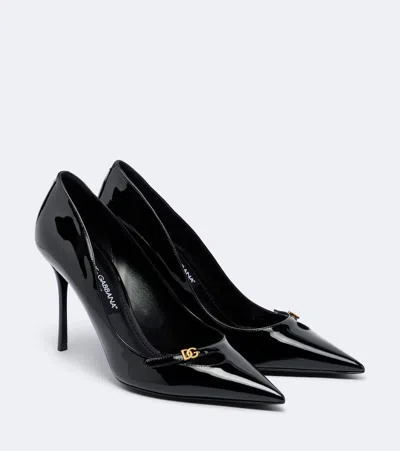 Dolce & Gabbana Dg Patent Leather Pumps In Black