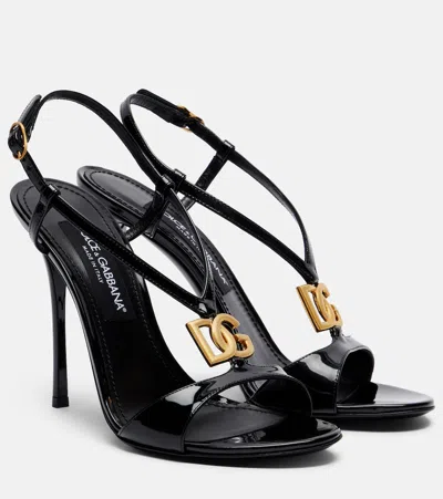 Dolce & Gabbana Padded Insole High-heeled Sandal With Golden Buckle In Black