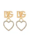 Dolce & Gabbana Dg Logo And Heart Stud Earrings In Gold