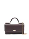 Dolce & Gabbana Structured Phone Bag With Textured Finish In Purple