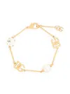 Dolce & Gabbana Dg-plaque Crystal-embellished Bracelet In Gold
