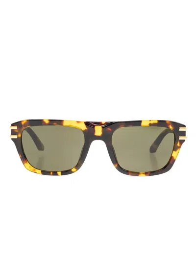 Dolce & Gabbana Dg-plaque Sunglasses In Brown