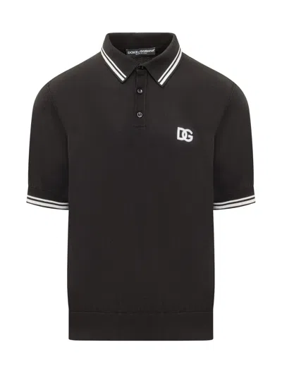 Dolce & Gabbana Dg Polo In Black