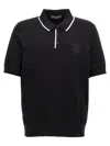 Dolce & Gabbana Heraldic Dg Logo Patch Polo T-shirt In Black