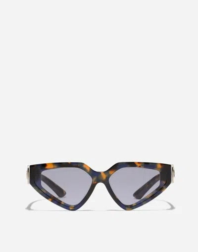 Dolce & Gabbana Dg Precious Sunglasses In Havana Blue Pearl