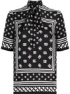 Dolce & Gabbana Dg-print Blouse In Black