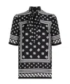 Dolce & Gabbana Dg-print Blouse In Black