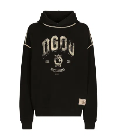 DOLCE & GABBANA DOLCE  GABBANA LOGO PRINTED OVERSIZE HOODIE