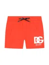 Dolce & Gabbana Dg-print Drawstring-waist Swim Shorts In Orange