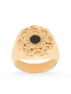 Dolce & Gabbana Dg-print Enamel Ring In Gold