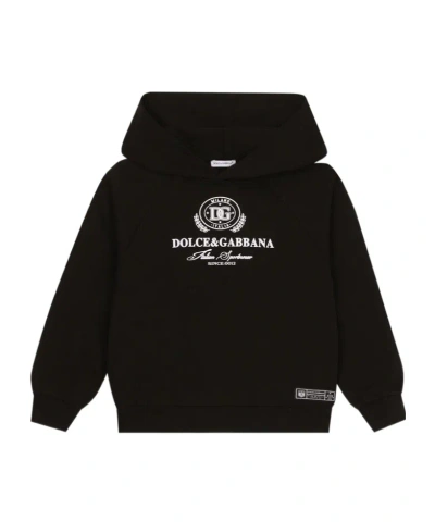 DOLCE & GABBANA DOLCE  GABBANA KIDS LOGO PRINTED LONG SLEEVED HOODIE