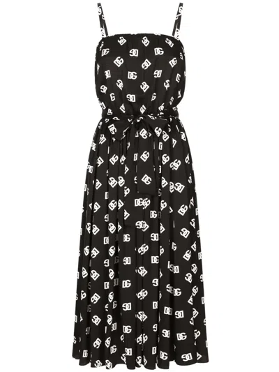 DOLCE & GABBANA DG-PRINT PLEATED DRESS