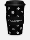 Dolce & Gabbana Dg Print Reusable Coffee Cup In Black