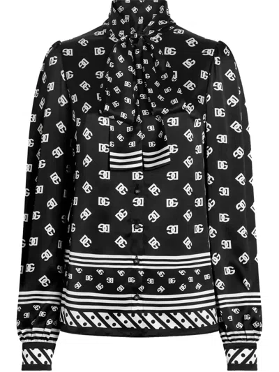 Dolce & Gabbana Dg-print Shirt In Black