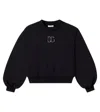 Dolce & Gabbana Dg Puff-sleeve Cotton Jersey Sweatshirt In Black