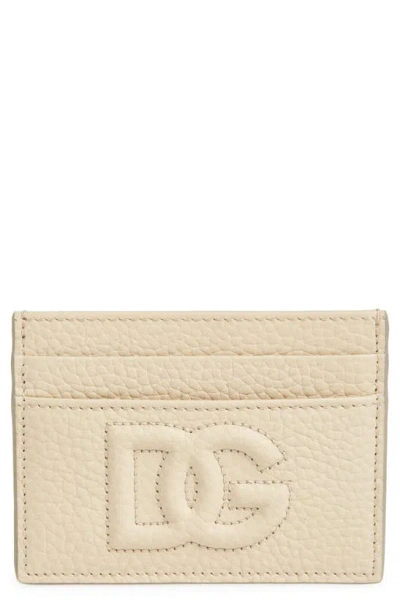 Dolce & Gabbana Dg Puffy Logo Leather Card Case In Brown