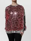 Dolce & Gabbana Dg Queen Sequin Crew Neck Sweater In Brown