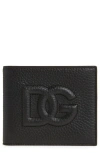 Dolce & Gabbana Black Bifold Wallet With Quilted Leather In Leather Man