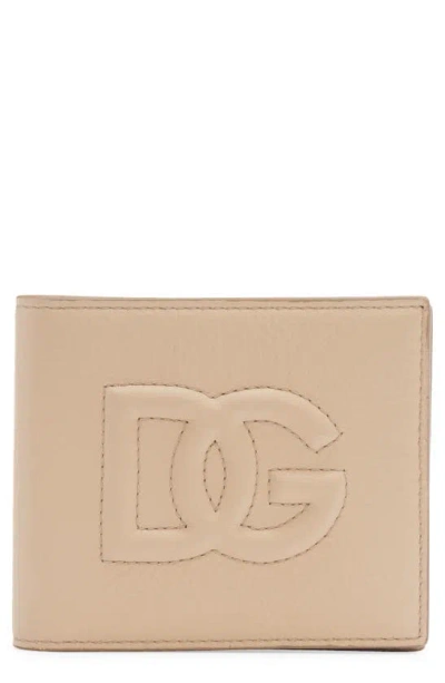Dolce & Gabbana Dg Quilted Leather Bifold Wallet In Sabbia