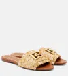 Dolce & Gabbana Dg Raffia-effect Slides In Multi