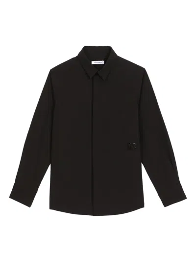 Dolce & Gabbana Kids' Dg-rhinestone Cotton Shirt In Black