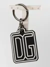 Dolce & Gabbana Dg Rubber Logo Silver Ring Keychain In Multi
