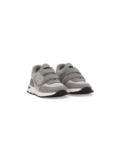 Dolce & Gabbana Kids' Dg Running Sneakers In Grey