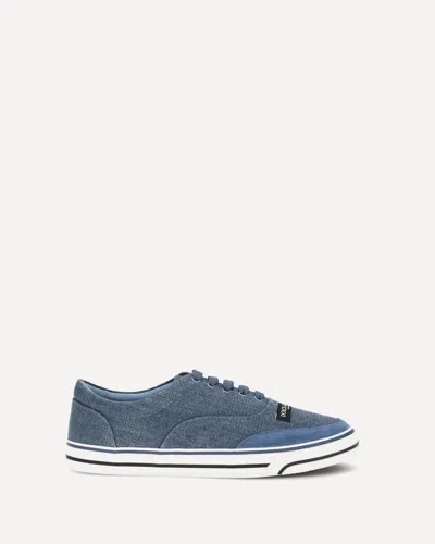 Dolce & Gabbana Dg Sailing Linen Sneakers In Blue