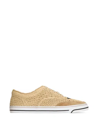 Dolce & Gabbana Cappuccino Fabric Dg Cushion Sneaker In Neutral