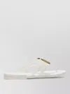 Dolce & Gabbana Women White Thong Sandals With Logo Plaque On The Front In Rubber Woman In Pattern