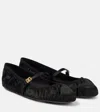 Dolce & Gabbana Black Ballerinas With Metallic Logo And Strap In Leather Woman In Black