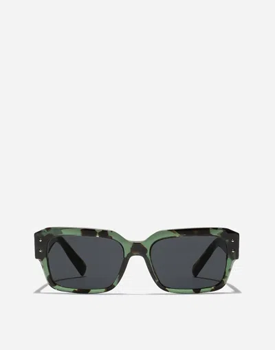 Dolce & Gabbana Dg Sharped  Sunglasses In Havana Green