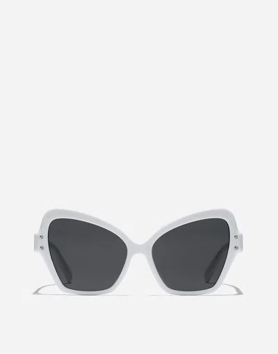 Dolce & Gabbana Dg Sharped  Sunglasses In White